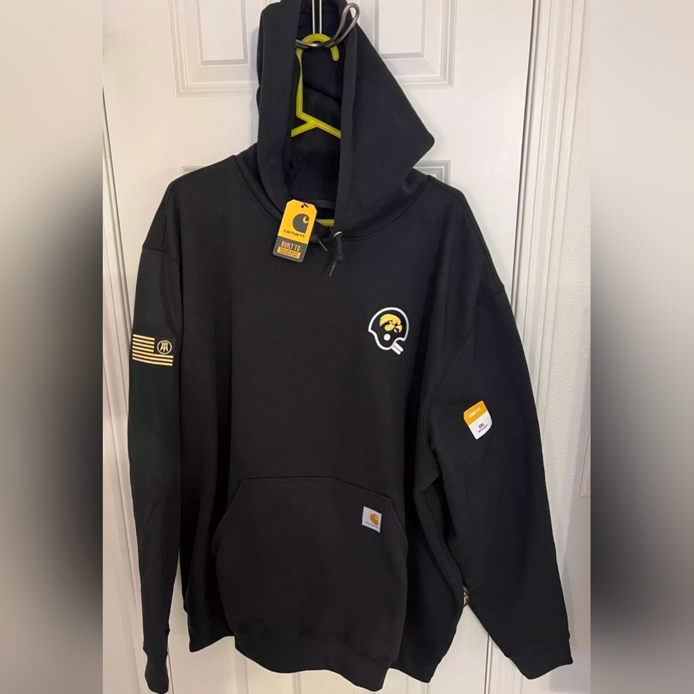 Carhartt Barstool Sports Men's 2XL XXL Iowa Hawkeyes Hoodie Black BNWT